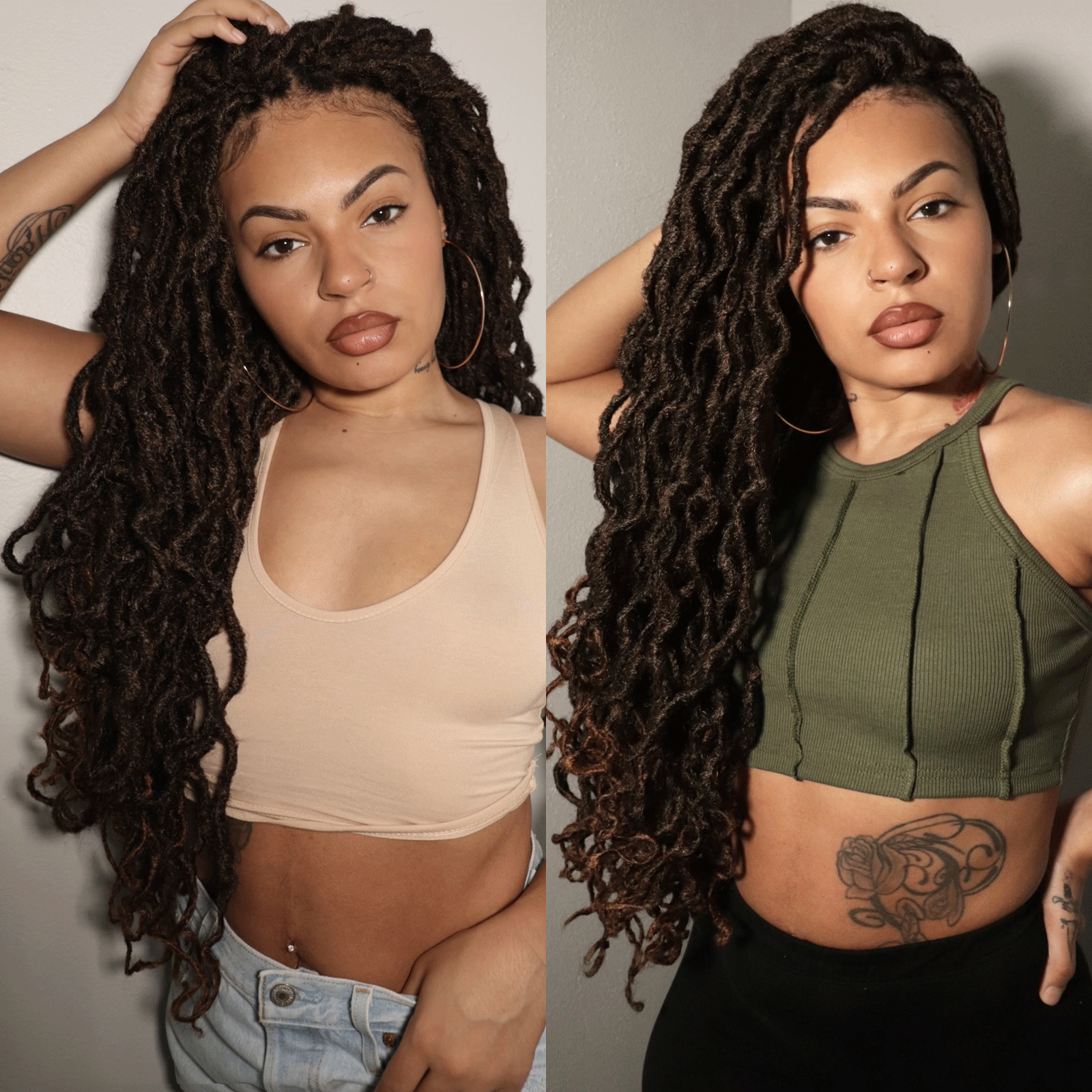 ToyoTress Toceana Curly Locs Crochet Hair - Pre-twisted Distressed Mermaid Crochet Braids Pre-looped Synthetic Braiding Hair Extensions