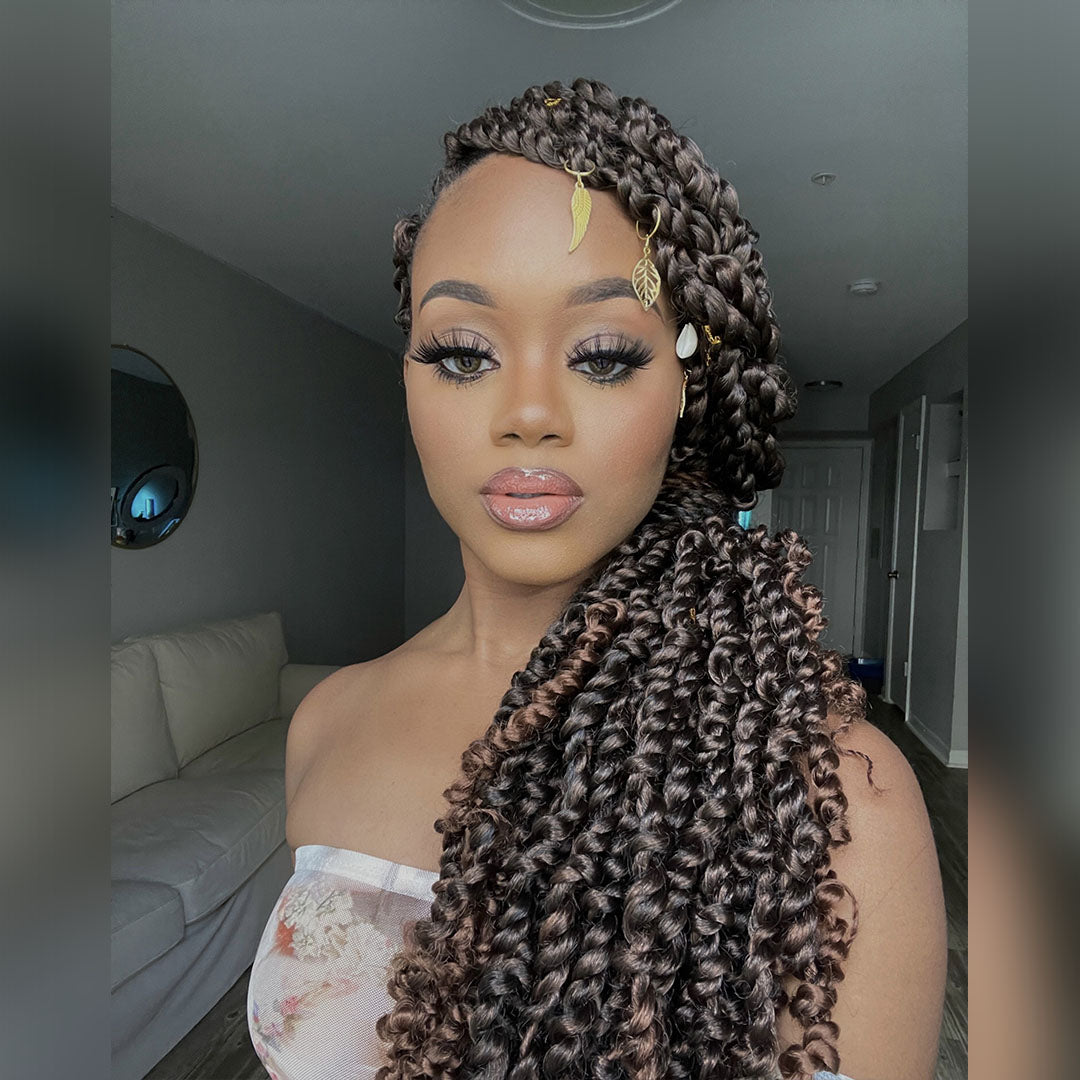 Tiana Passion Twist Hair Pre-Twisted Pre-Looped Passion Twists Crochet Braids Made Of Bohemian Hair Synthetic Braiding Hair Extension - Toyotress