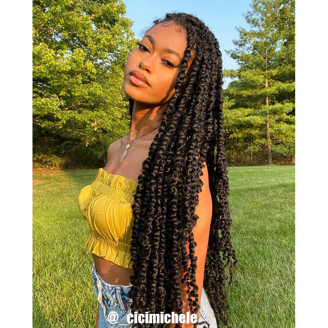 Tiana Passion Twist Hair Pre-Twisted Pre-Looped Passion Twists Crochet Braids Made Of Bohemian Hair Synthetic Braiding Hair Extension - Toyotress