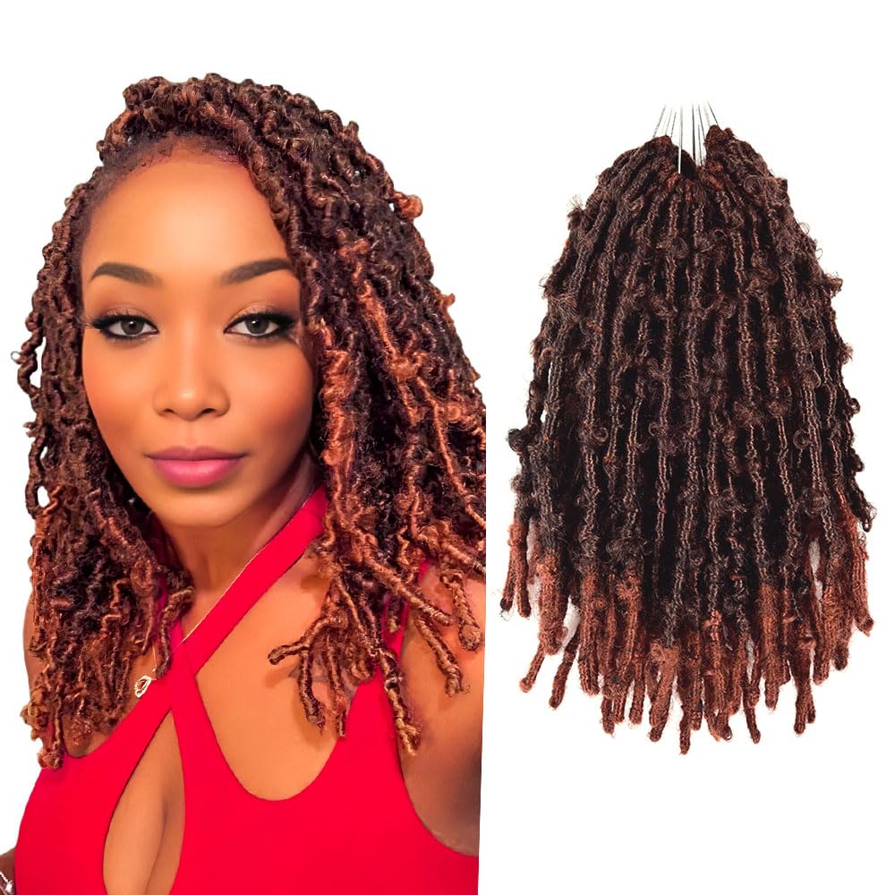 8 Packs Butterfly Locs | Pre-Looped Distressed Braiding Synthetic Crochet Hair