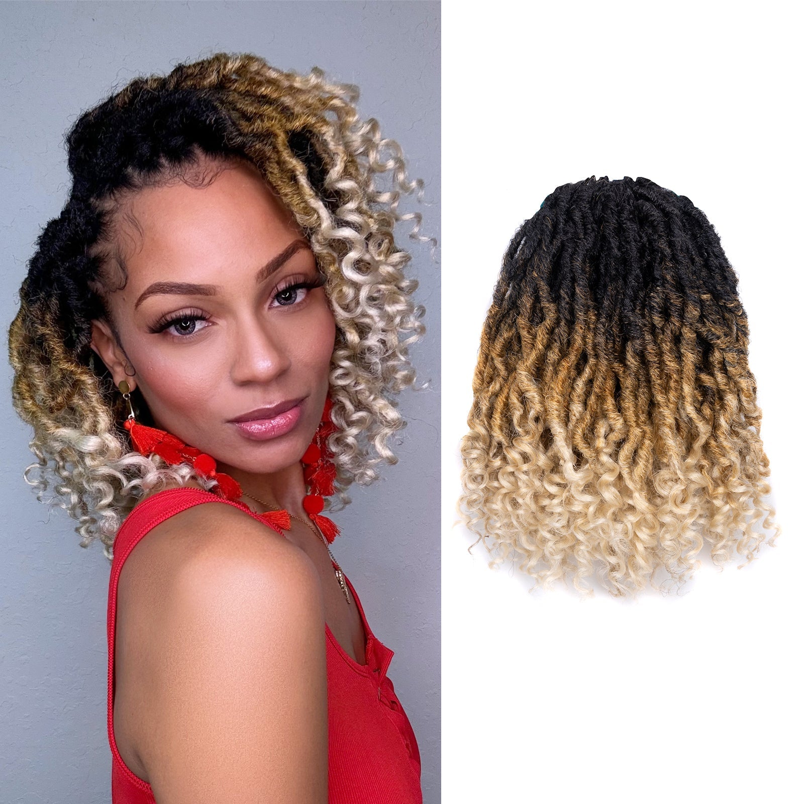 Facebook Group Benefit | 8 Packs Toyotress Passion Locs 10-24 Inch Pre-Looped Handmade Curly Hair Crochet Synthetic Braiding Hair