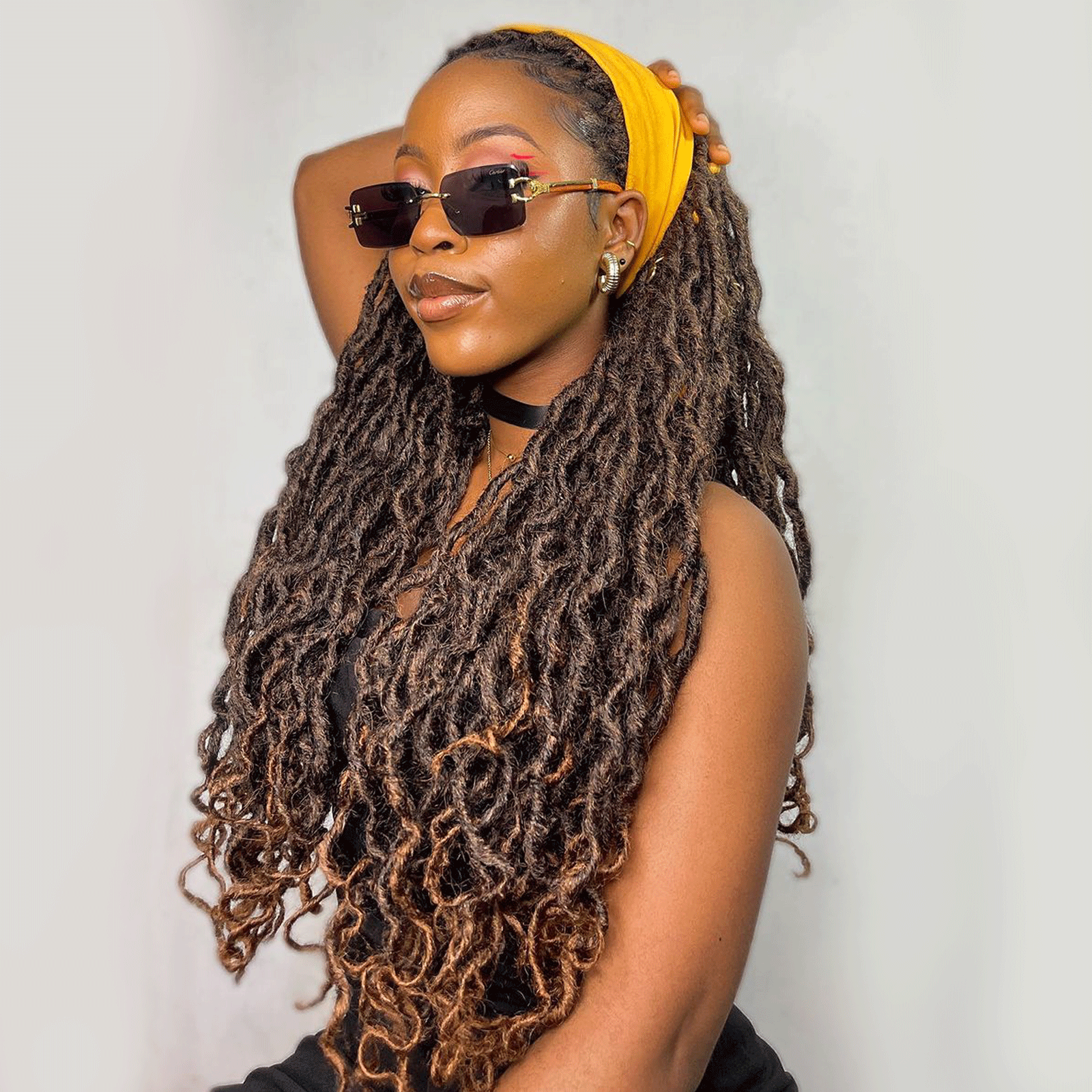 ToyoTress Toceana Curly Locs Crochet Hair - Pre-twisted Distressed Mermaid Crochet Braids Pre-looped Synthetic Braiding Hair Extensions