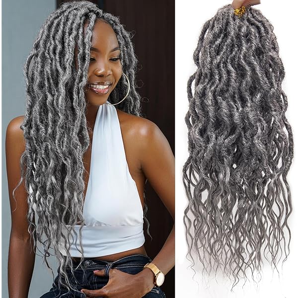 8 Packs Wavy Locs Crochet Hair 16-24 Inch | Pre-Looped, Handmade Crochet Synthetic Braiding Hair