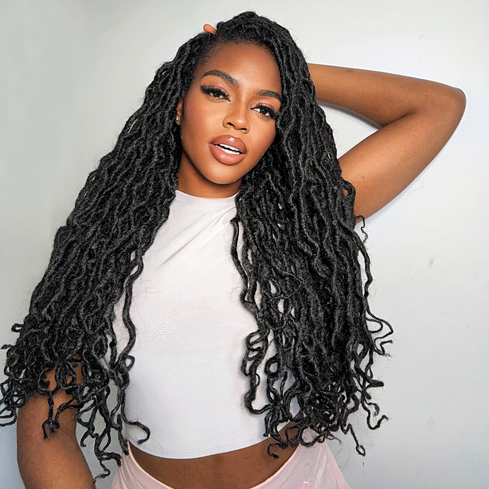 ToyoTress Toceana Curly Locs Crochet Hair - Pre-twisted Distressed Mermaid Crochet Braids Pre-looped Synthetic Braiding Hair Extensions