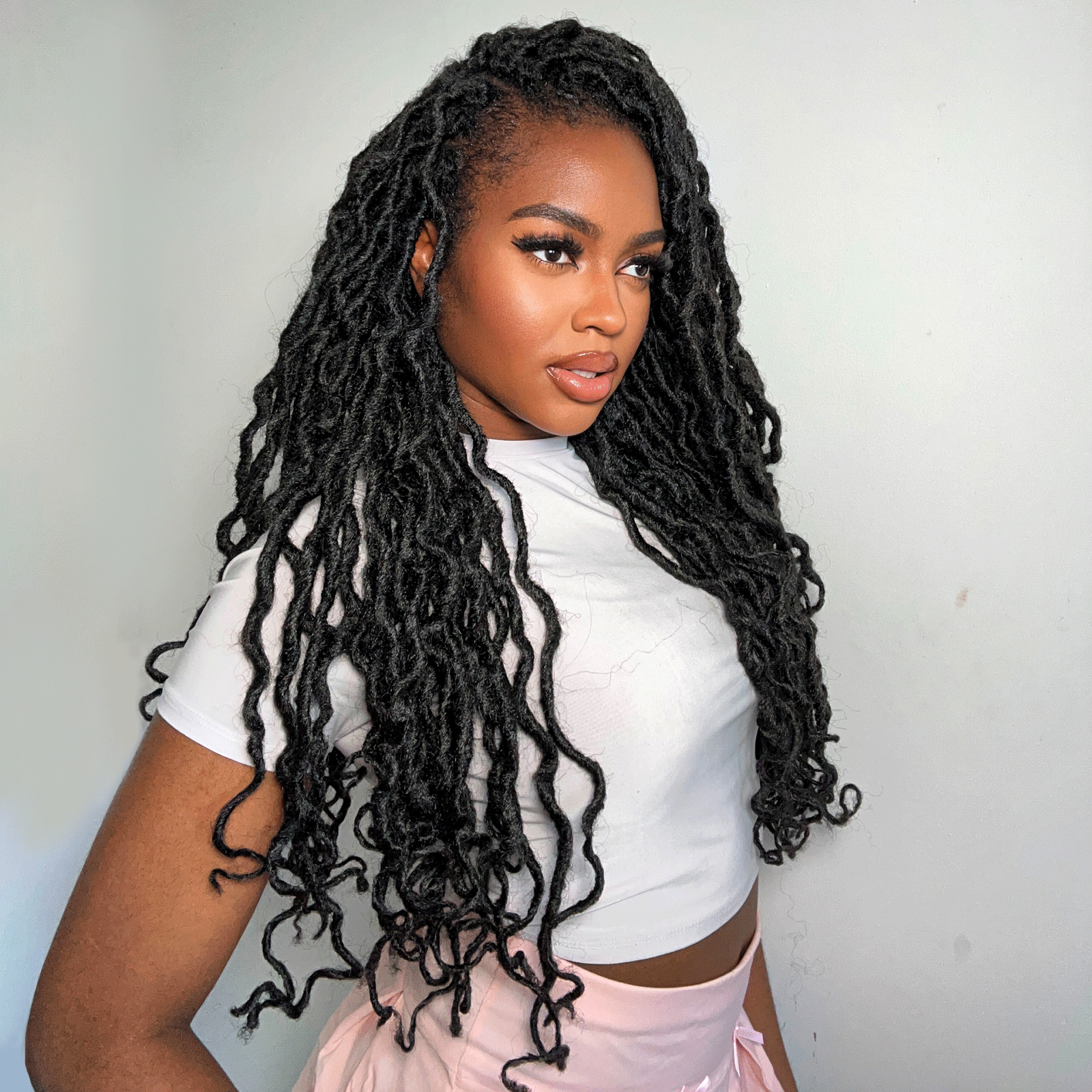 ToyoTress Toceana Curly Locs Crochet Hair - Pre-twisted Distressed Mermaid Crochet Braids Pre-looped Synthetic Braiding Hair Extensions