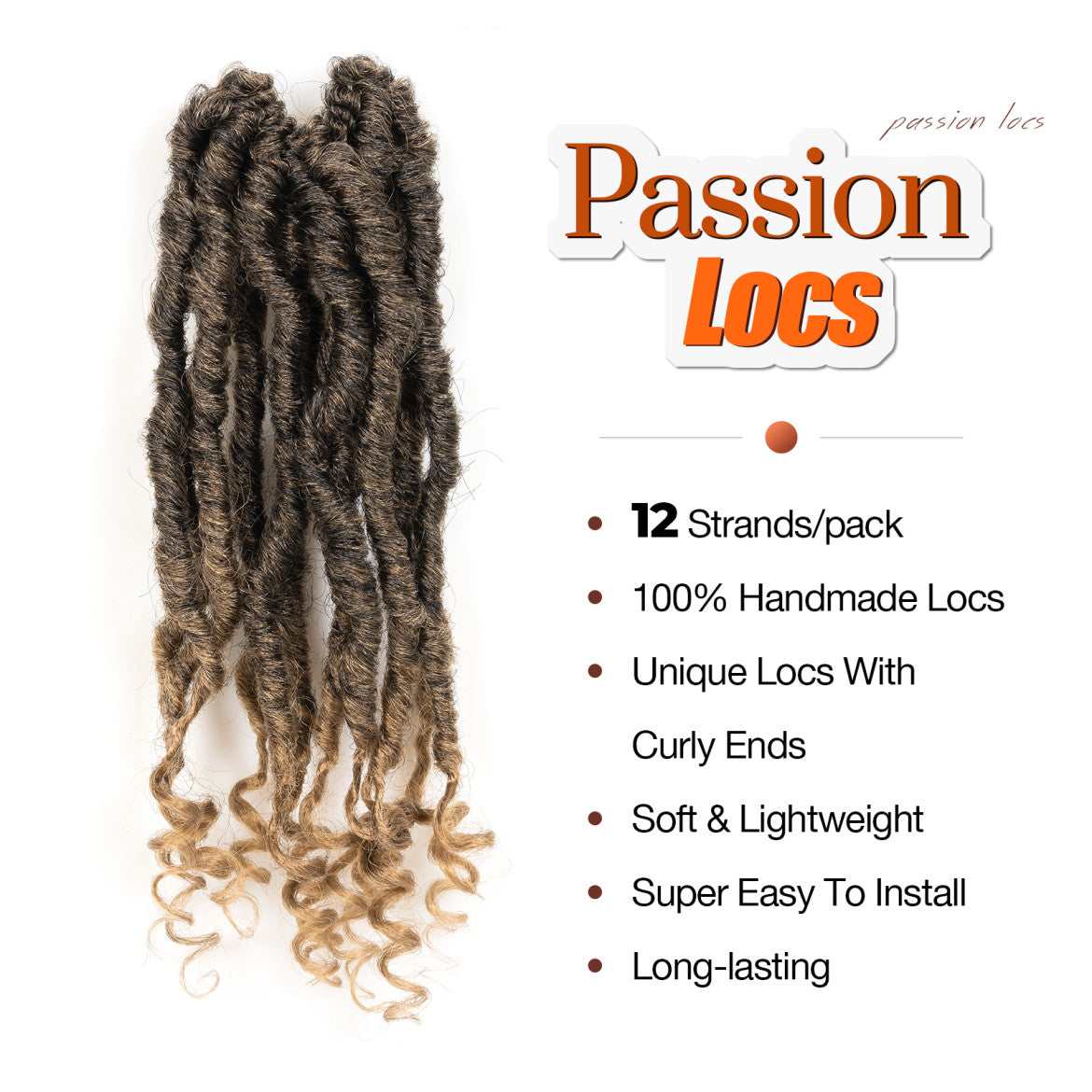 Facebook Group Benefit | 8 Packs Toyotress Passion Locs 10-24 Inch Pre-Looped Handmade Curly Hair Crochet Synthetic Braiding Hair