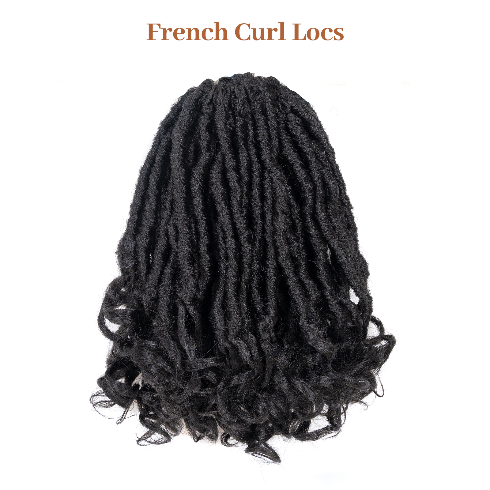 ( US ONLY) FAST SHIPPING FC | Toyotress French Curl Locs Crochet Hair Curly Faux Locs 8 Packs Black Pre-Looped Crochet Hair with Curly ends Crochet Hair with Soft Curly Wave Ends Hair Extensions