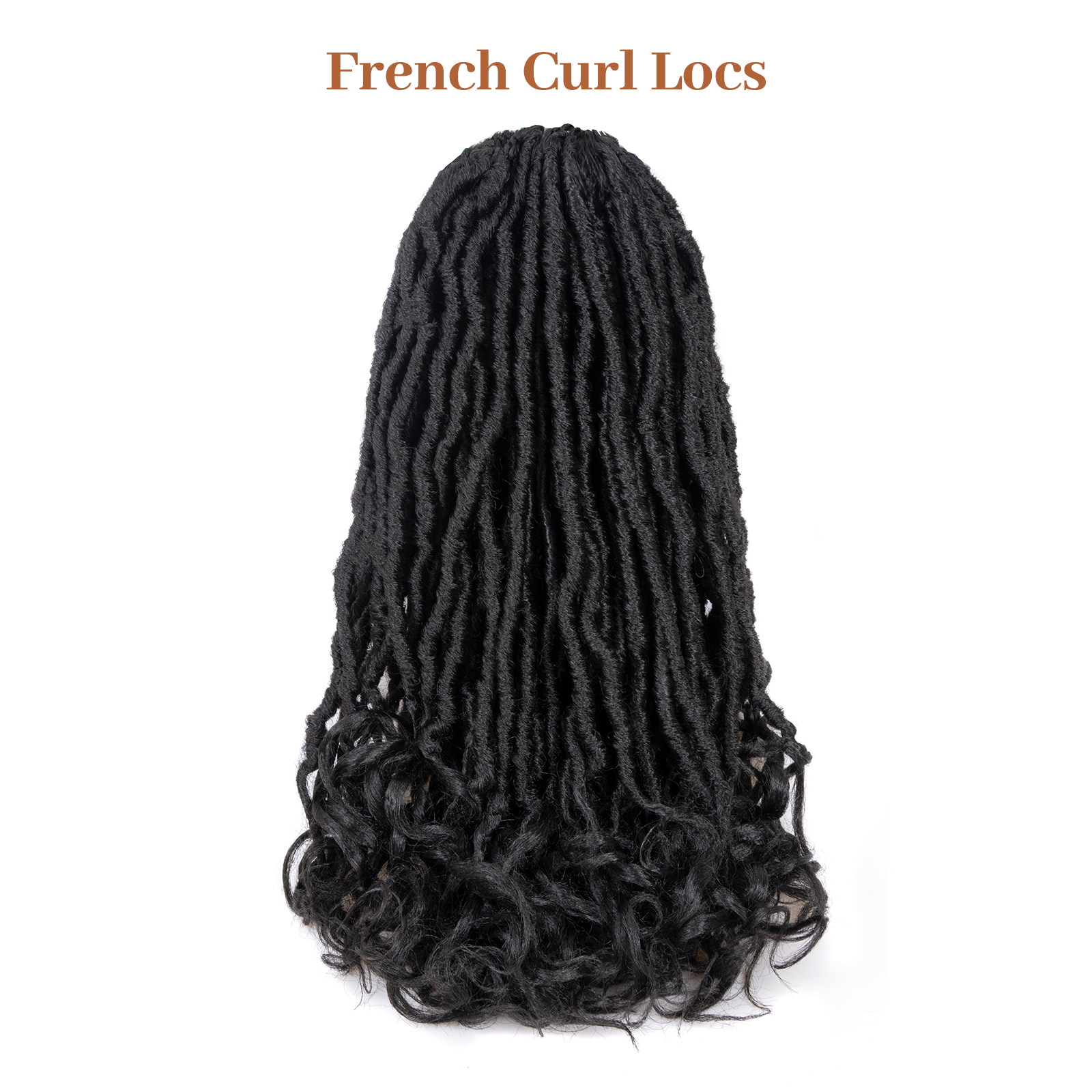 ( US ONLY) FAST SHIPPING FC | Toyotress French Curl Locs Crochet Hair Curly Faux Locs 8 Packs Black Pre-Looped Crochet Hair with Curly ends Crochet Hair with Soft Curly Wave Ends Hair Extensions