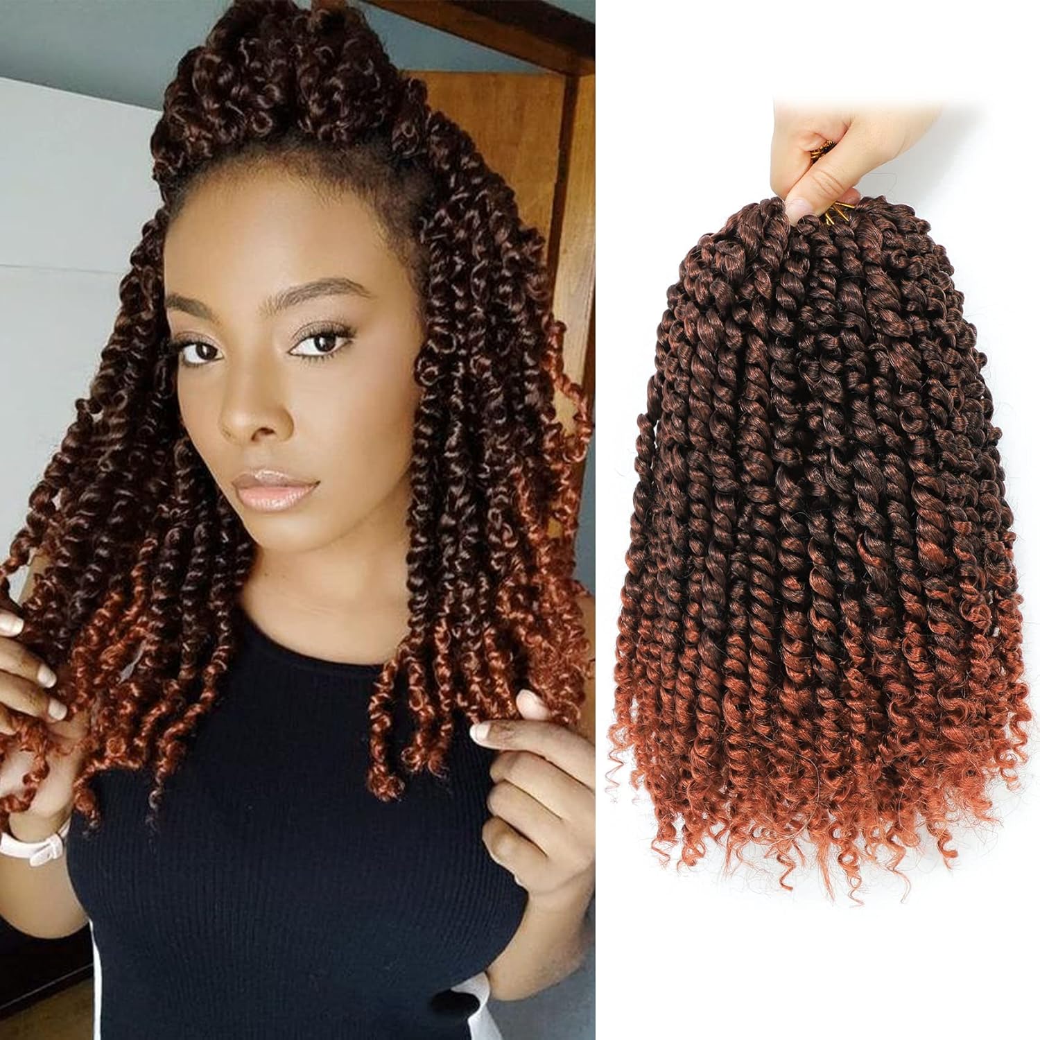 8 Packs Tiana Passion Twist 6-20 Inch | Pre-Twisted Pre-Looped Pre-Twisted Synthetic Crochet Hair