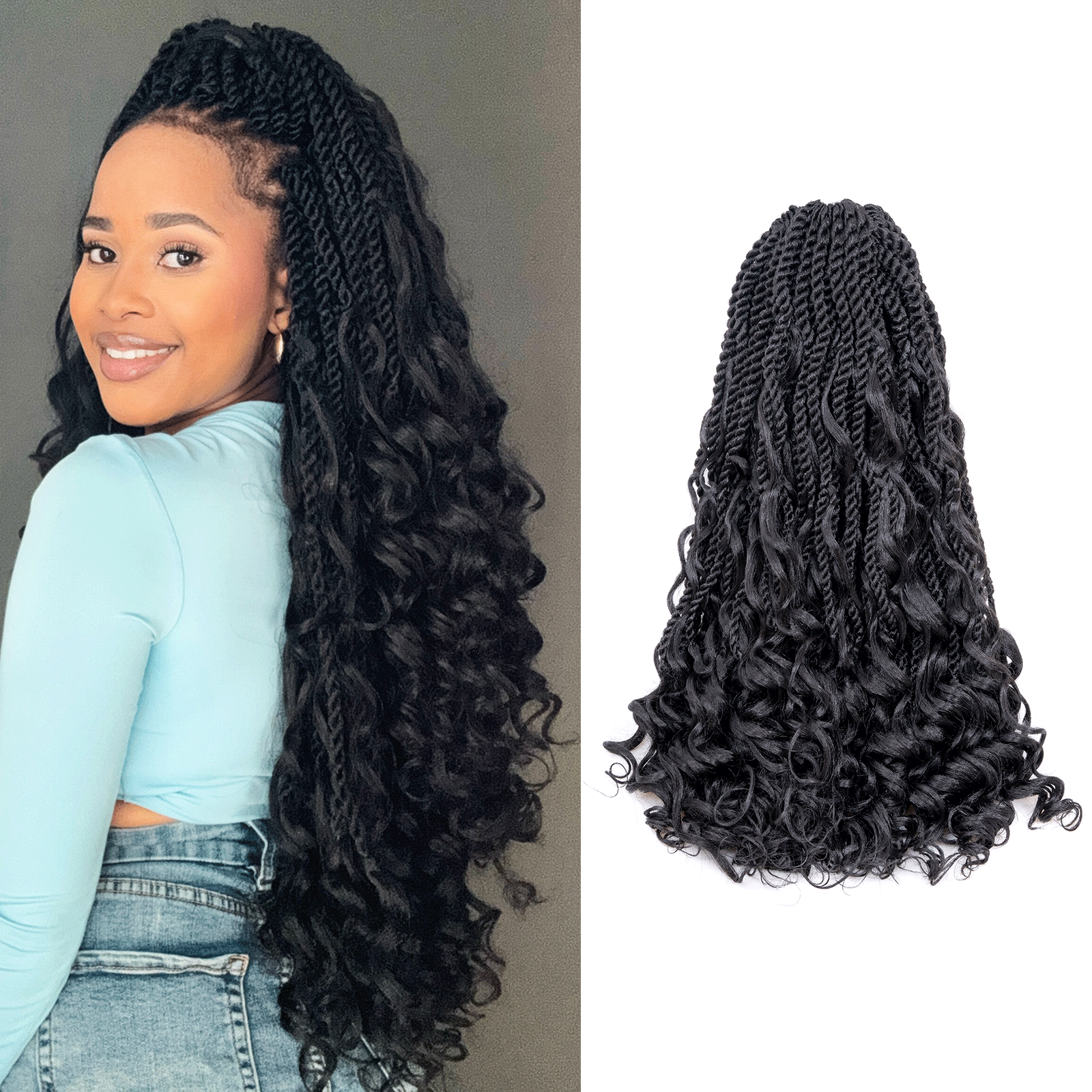 ( US ONLY) FAST SHIPPING ISLAND TWIST | ToyoTress Boho Island Twist Crochet Hair - 8 Packs Short Bob Ombre Brown Boho Havana Twist Crochet Braids Synthetic Braiding Hair