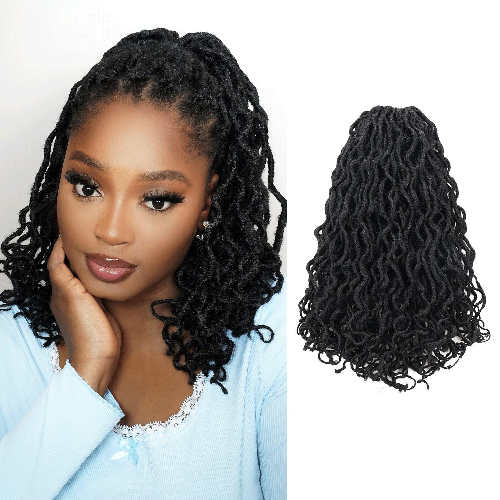 ToyoTress Toceana Curly Locs Crochet Hair - Pre-twisted Distressed Mermaid Crochet Braids Pre-looped Synthetic Braiding Hair Extensions