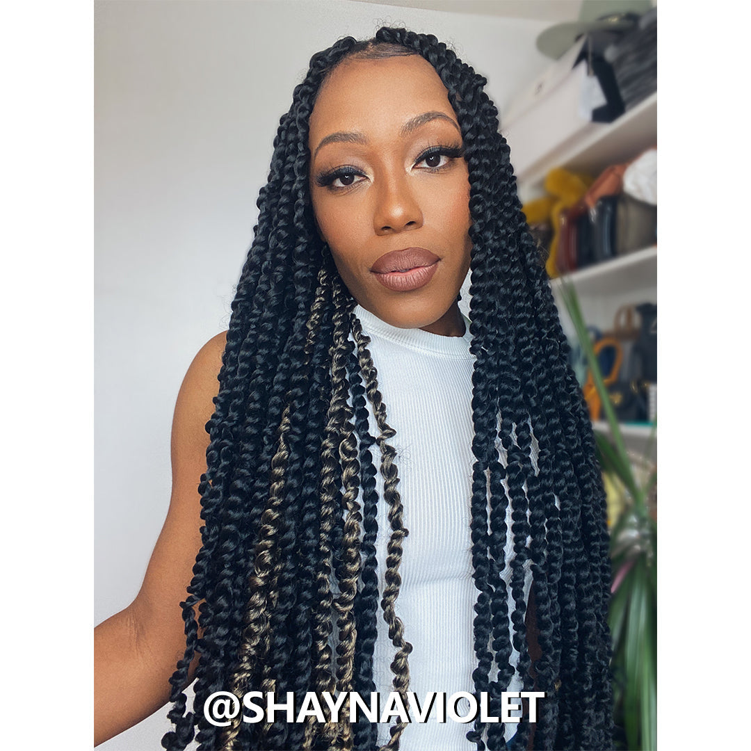 Tiana Passion Twist Hair Pre-Twisted Pre-Looped Passion Twists Crochet Braids Made Of Bohemian Hair Synthetic Braiding Hair Extension - Toyotress