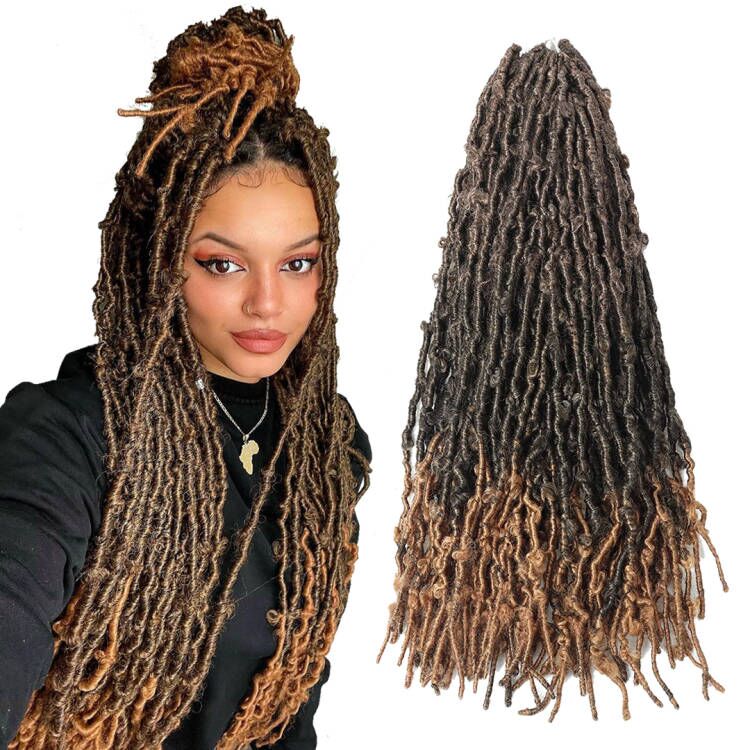 Butterfly Locs 8 Packs | Pre-Looped Distressed Braiding Synthetic Crochet Hair