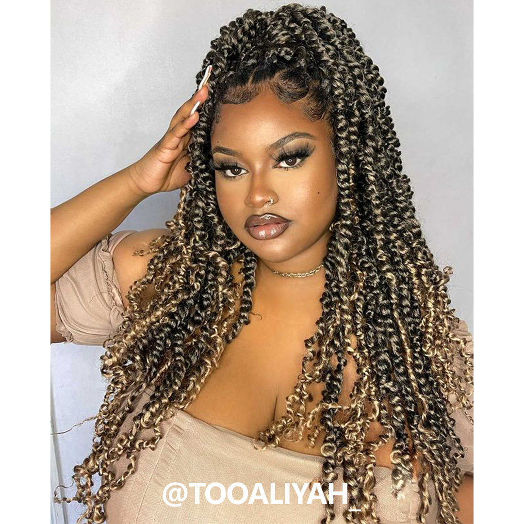 Tiana Passion Twist Hair Pre-Twisted Pre-Looped Passion Twists Crochet Braids Made Of Bohemian Hair Synthetic Braiding Hair Extension - Toyotress