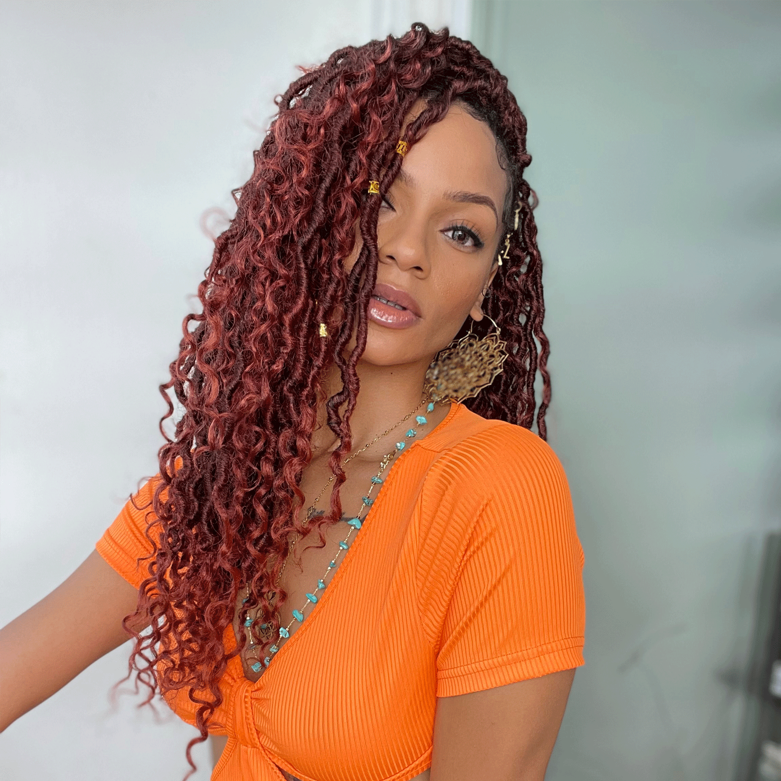 Toceana Goddess Locs Crochet Hair Faux Locs Crochet Braids Curly Ends Synthetic Braiding Hair Extensions