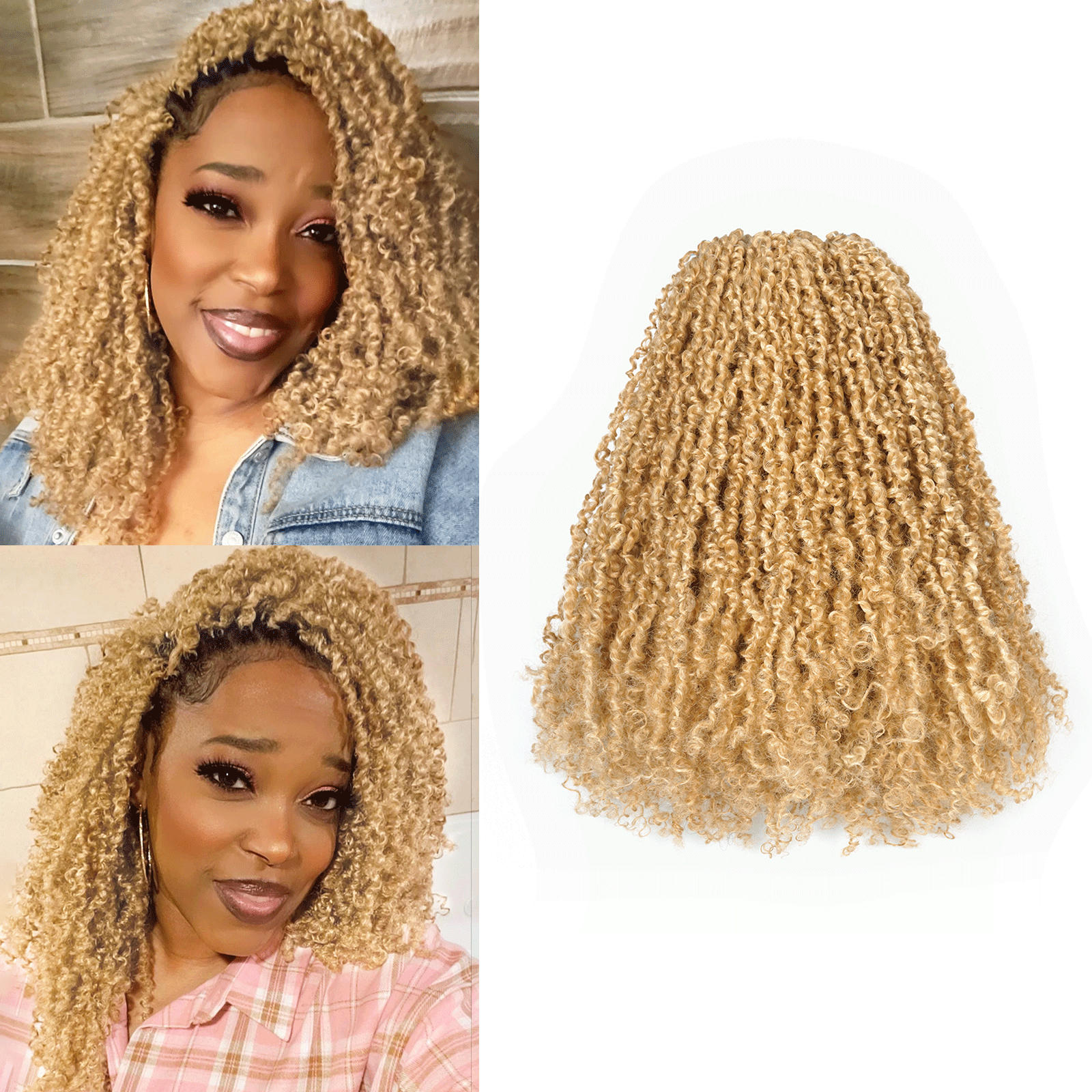 8 Packs Toyotress 6-18 Inch Yanky Twist | Yanky Twist Braiding Hair with Curls 8 Packs Fluffy Marlybob Crochet Hair Pre Twisted Short Passion Twist Crochet Braids Synthetic Hair Extensions for Women