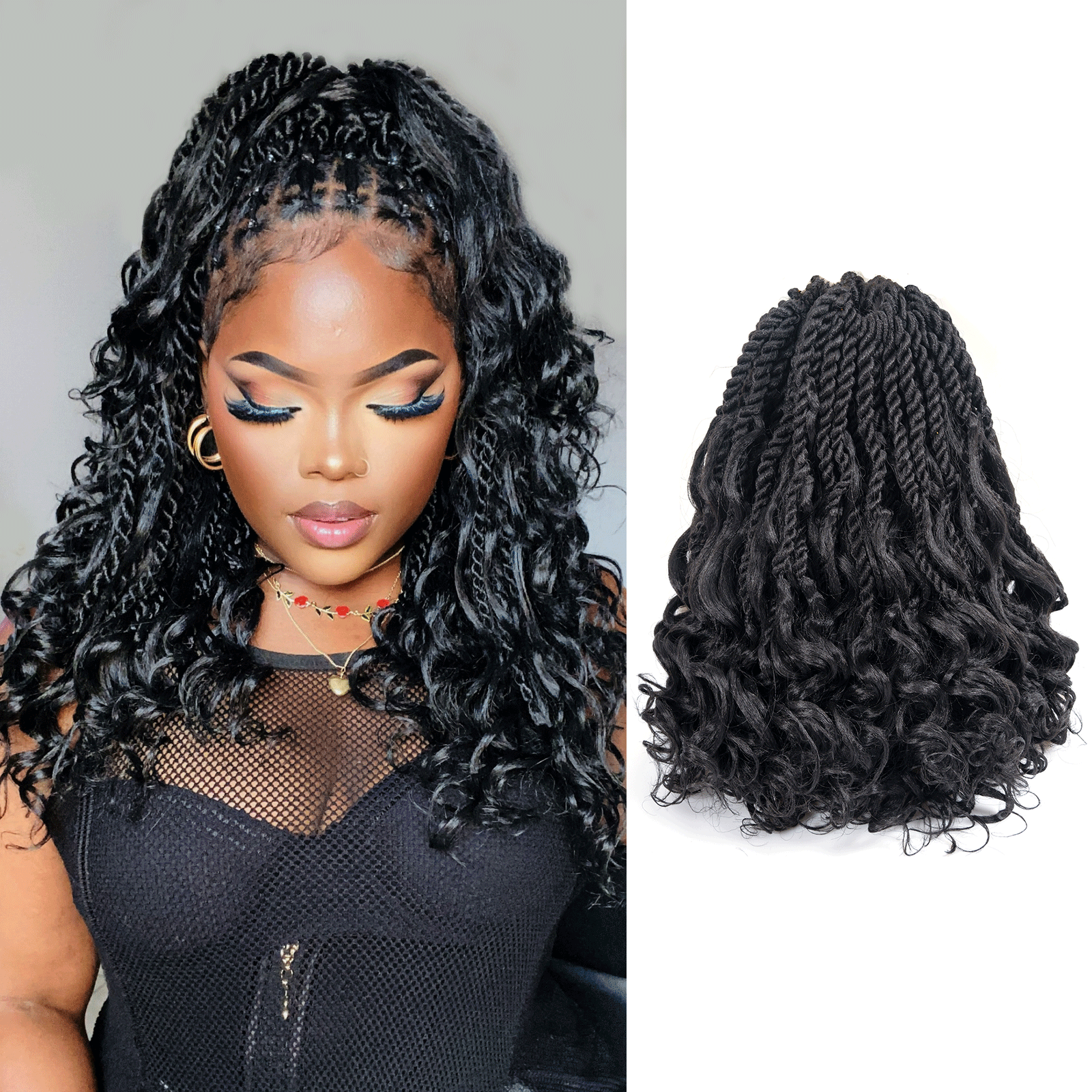 ( US ONLY) FAST SHIPPING ISLAND TWIST | ToyoTress Boho Island Twist Crochet Hair - 8 Packs Short Bob Ombre Brown Boho Havana Twist Crochet Braids Synthetic Braiding Hair