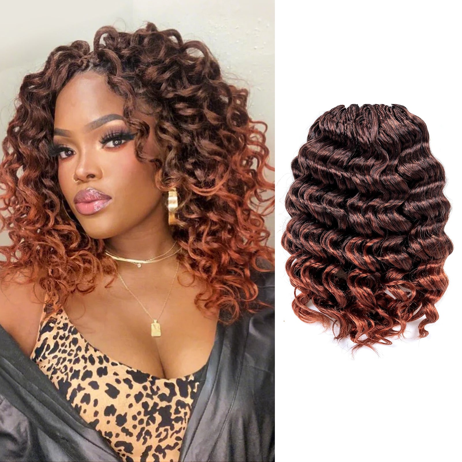 8 Packs Ocean Wave Crochet Hair | Synthetic Wave Curly Hair Extensions