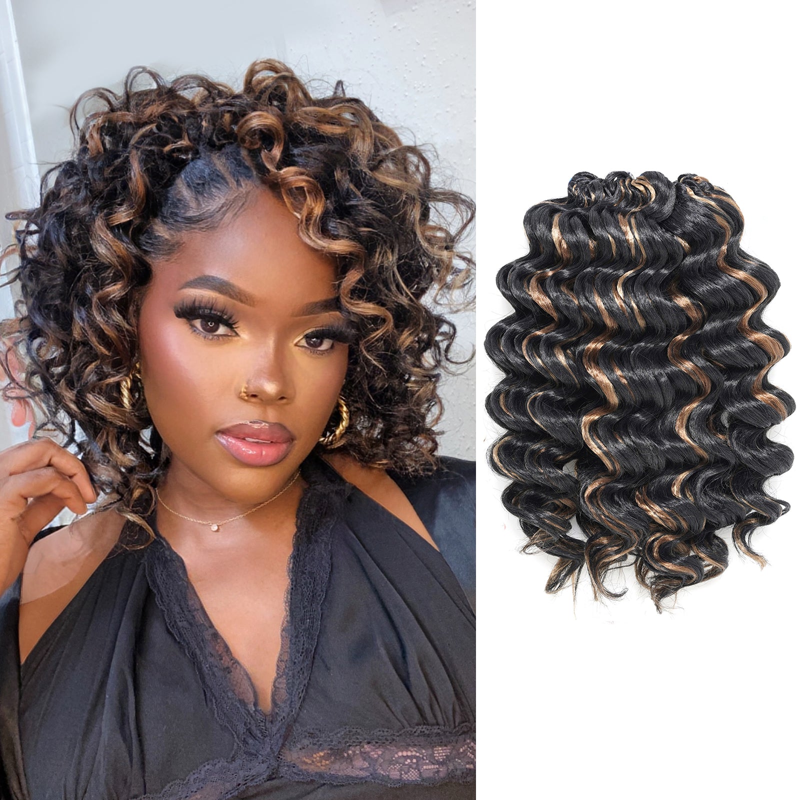 8 Packs Ocean Wave Crochet Hair | Synthetic Wave Curly Hair Extensions