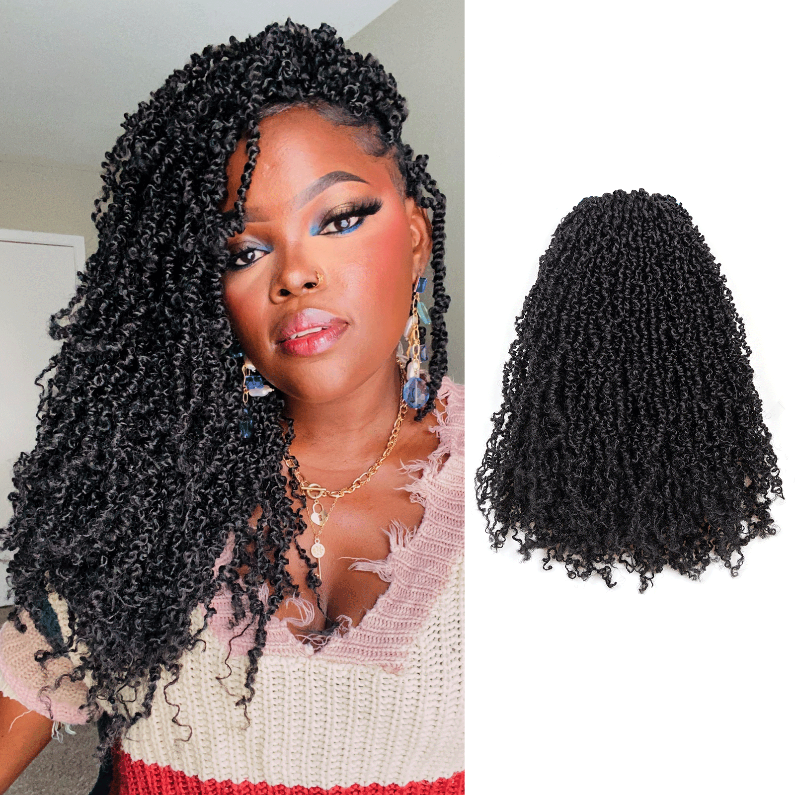 Toyotress Mini Yanky Twist Braiding Hair Short Passion Twist Crochet Braids Synthetic Hair Extensions