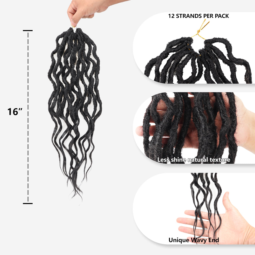 24 Inch Faux Locs Crochet Hair 6 Packs Soft Goddess Locs Crochet BraidsPre  Looped Crochet Hair Extensions for Black Women (24 Inch, 1B)