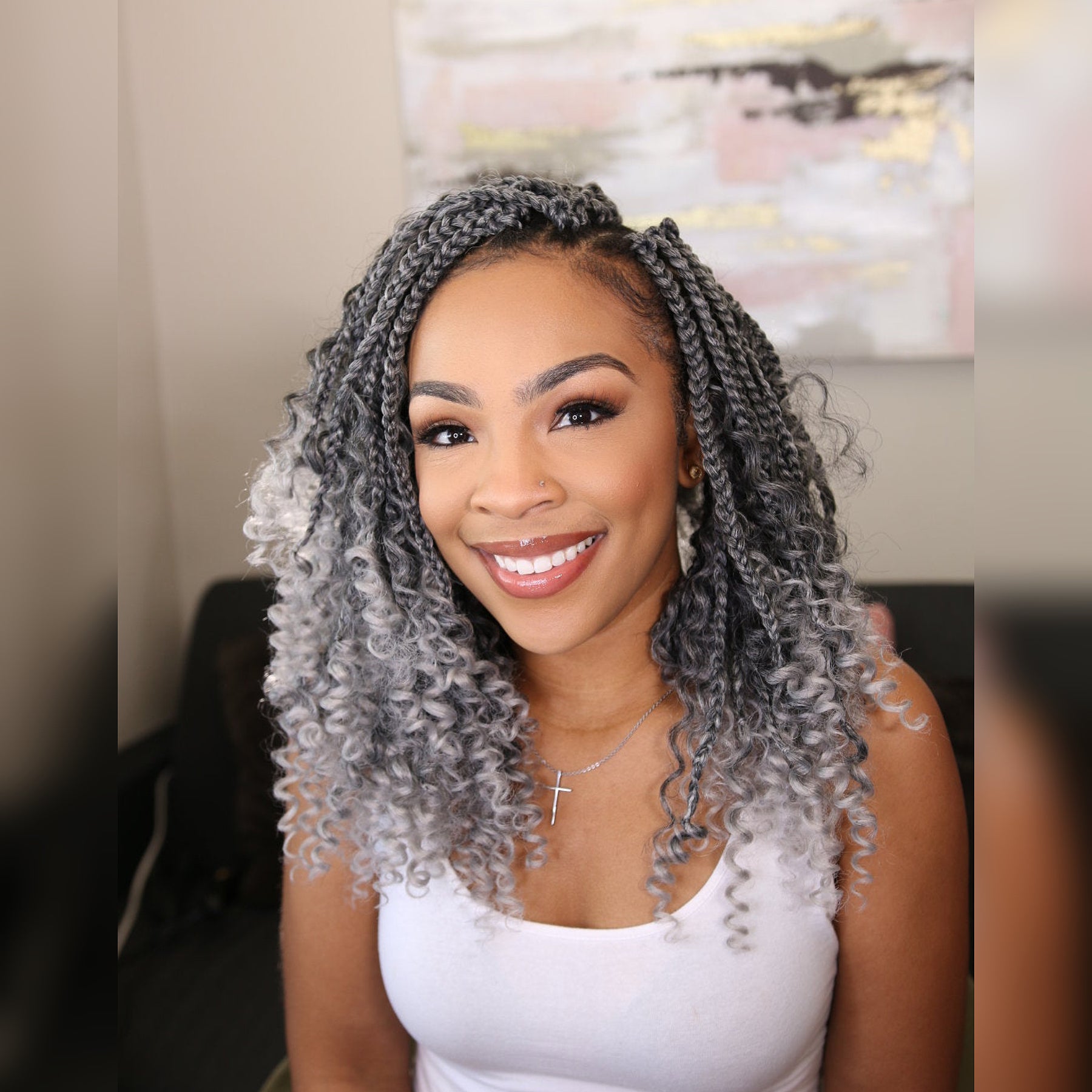 Bohemian Box Braid with Curl 12-20 Inch 8 Packs | Pre-Twisted Pre-Loop ...